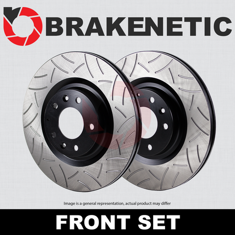 [FRONT SET] BRAKENETIC PREMIUM GT SLOTTED Brake Disc Rotors BNP44206.GT