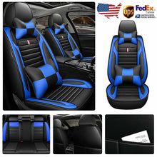 Car Seat Covers Set PU Leather Cushion Front Rear+Pillows Full Covered Universal