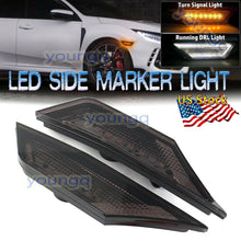 Smoked Lens LED Side Marker Light for 2016-up Honda Civic Turn Signal White DRL