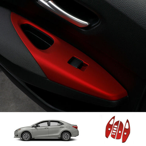 For Toyota Carolla 2019-2020 red Window lift panel switch cover trim 4pcs