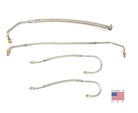 1965-75 Corvette Power Steering Hose Kit Stainless BBC