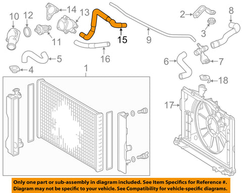 TOYOTA OEM 14-16 Corolla 1.8L-L4 Radiator-Upper Inlet Hose 162620T060