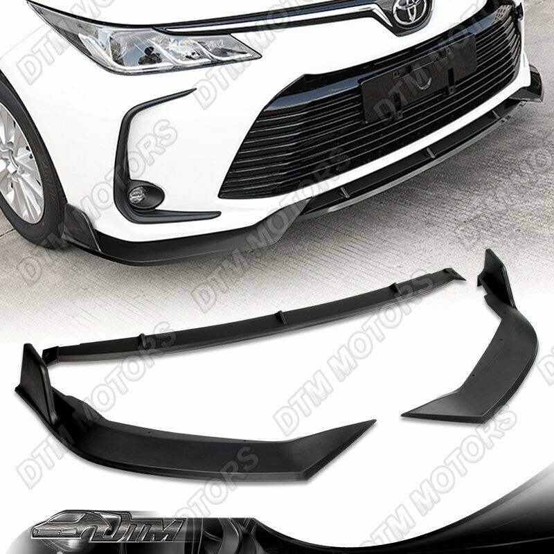 For 2019-2020 Toyota Corolla Unpainted Black Front Bumper Body Spoiler Lip 3PCS