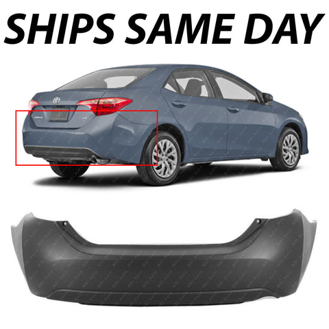 NEW Primered - Rear Bumper Cover Replacement for 2014-2019 Toyota Corolla Sedan