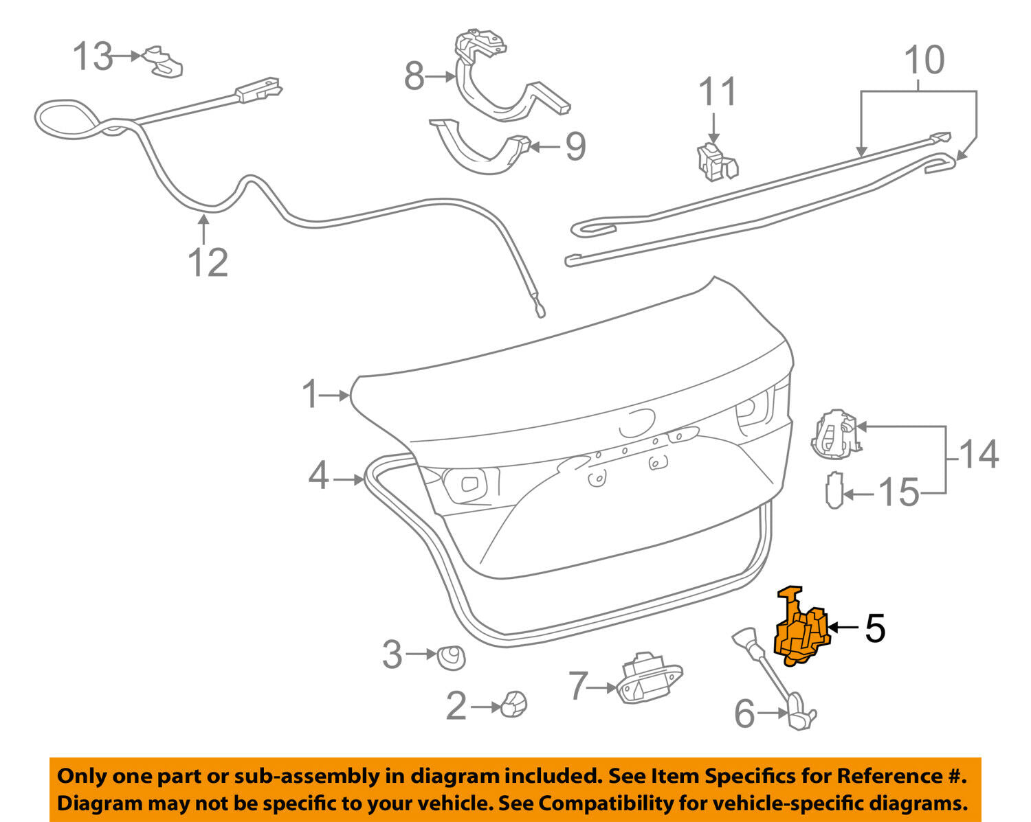 TOYOTA OEM 12-16 Camry Trunk-Lock or Actuator Latch Release 6460006041