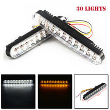 2PCS 12V 30LED Daytime Running Light DRL Fog White lights + Amber Turn Signal