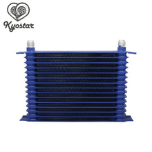 Blue 15-Row 10AN Universal Engine Transmission Oil Cooler + Filter Adapter Kit