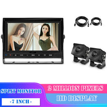 Digital Wireless Rear View Record DVR 7" 1080P HD Split Monitor+2Pcs Camera Kit