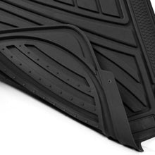 Black FlexTough All Weather HD Rubber Mats Package - 4pc Floor Liners Cargo Mat