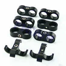 8PCS Black AN12 24MM Braided Hose Tube Clamp Separator Fittings Bracket Holder