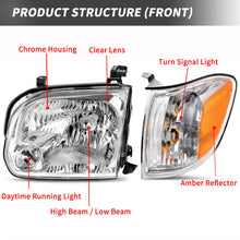 for 2005 2006 Toyota Tundra 05-07 Sequoia Chrome Headlights Headlamps Left+Right