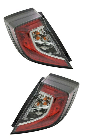 FIT HONDA CIVIC HATCHBACK HB 2017-2020 OUTER TAILLIGHTS TAIL LIGHTS LAMP PAIR