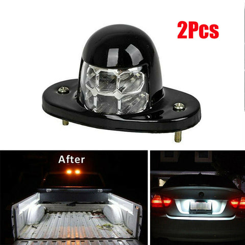 2 Pcs 3W White 6 LED License Plate Light Trunk Bed Lamp for DC 12V Car Truck SUV