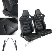 Universal PU Leather Racing Sport Seat Reclinable Seats W/ 2 Sliders US Stock