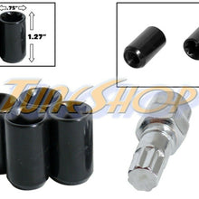 4 TUNER WHEEL LOCK LUG NUTS 8 POINT KEY 12X1.25 12 1.25 ACORN OPEN END BLACK N