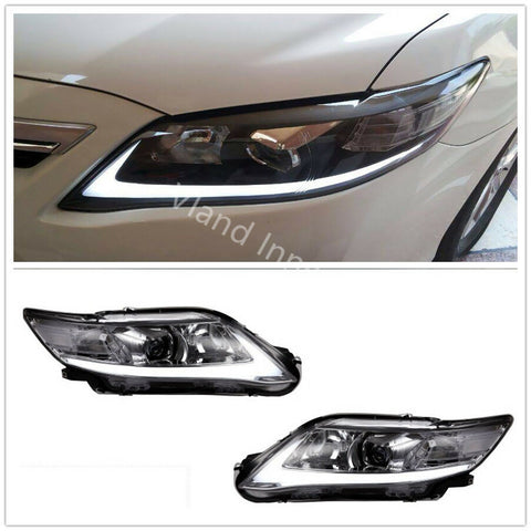 2010-2011 TOYOTA CAMRY HEADLIGHTS BLACK HOUSING LED DRL HEAD LAMP CUSTOM