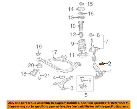 TOYOTA OEM Front-Steering Knuckle Spindle Bolt 9010517013