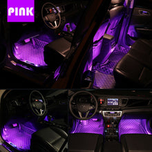4x 12 LED RGB Car Interior Atmosphere Footwell Strip Lights Floor Decor Lamps