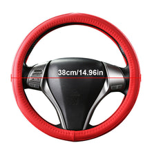 15'' 38cm Microfiber Leather Car SUV Steering Wheel Cover Non-Slip Grip Soft Red