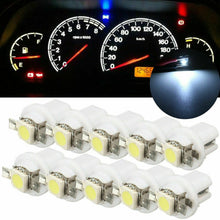 10x T5 B8.5D 5050 1SMD Car LED Dashboard Dash Gauge Instrument Light Bulbs White