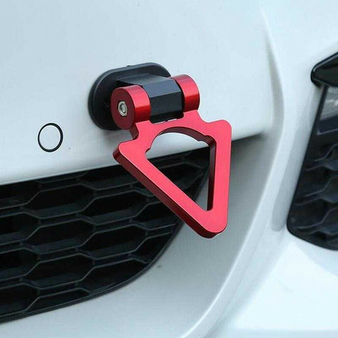 Universal Auto Car SUV Red Triangle Track Racing Style Tow Hook Look Decoration