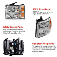 Headlights Assembly for 2007-2014 Chevy Silverado 1500 2500 HD 3500 HD Headlamps