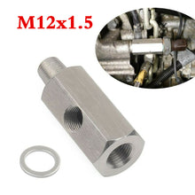 1/8" NPT To M12x1.5 Oil Pressure Sensor Tee Adapter Turbo Supply Feed Line Gauge