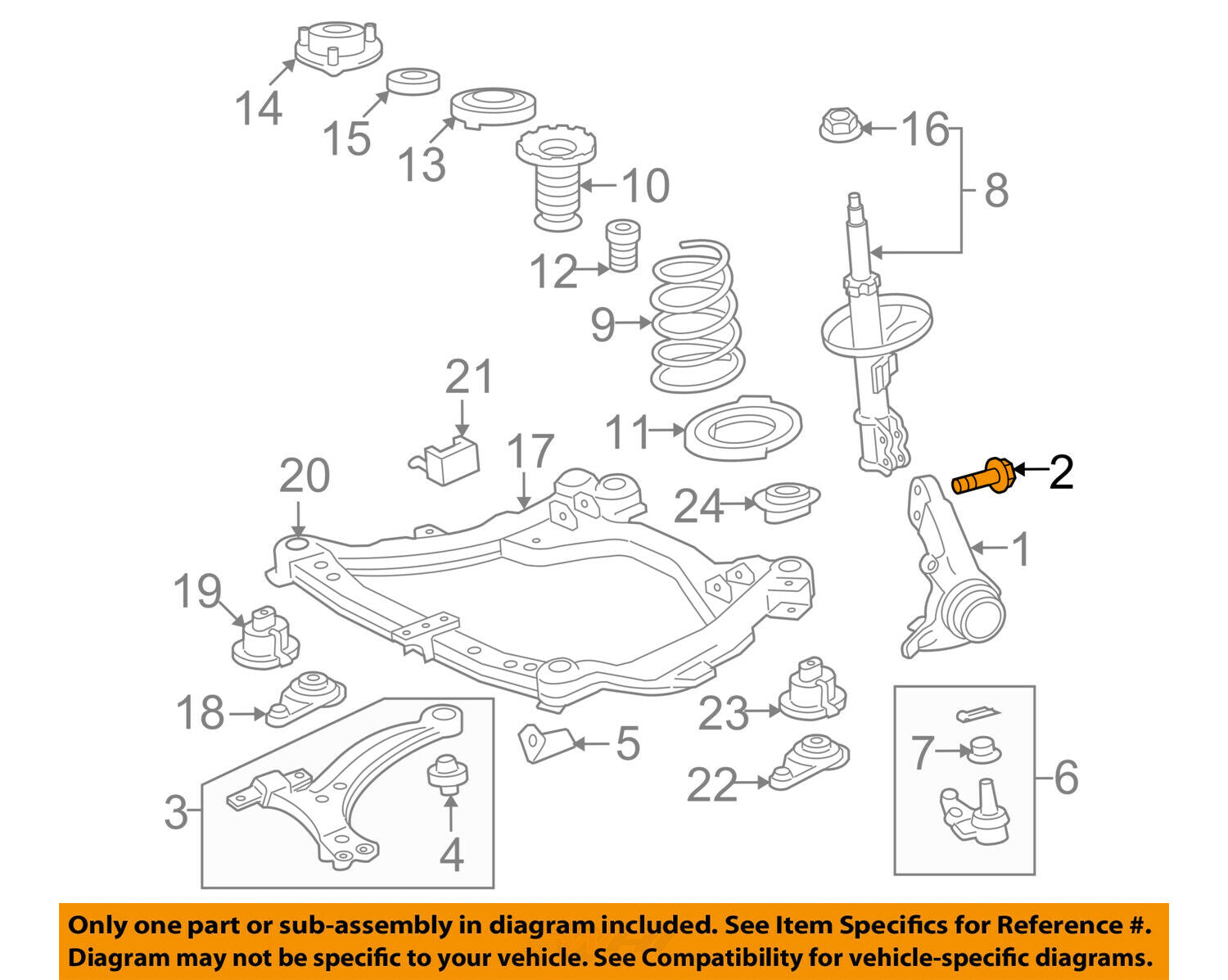 TOYOTA OEM Front-Steering Knuckle Spindle Bolt 9010517014