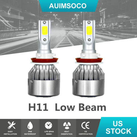 For Toyota Camry 2007-2014 H11 LED Headlight Bulb Low Beam 6000K Super Bright