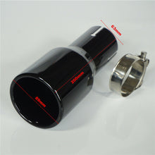 Universal Car Stainless Exhaust Tip Round Glossy Black 2.5" Inelt 3.5" Outlet