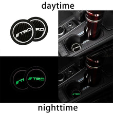 4PCS Silicone CF Glow in Dark Car Cup Holder Pad Mat Coaster For TRD Non-Slip