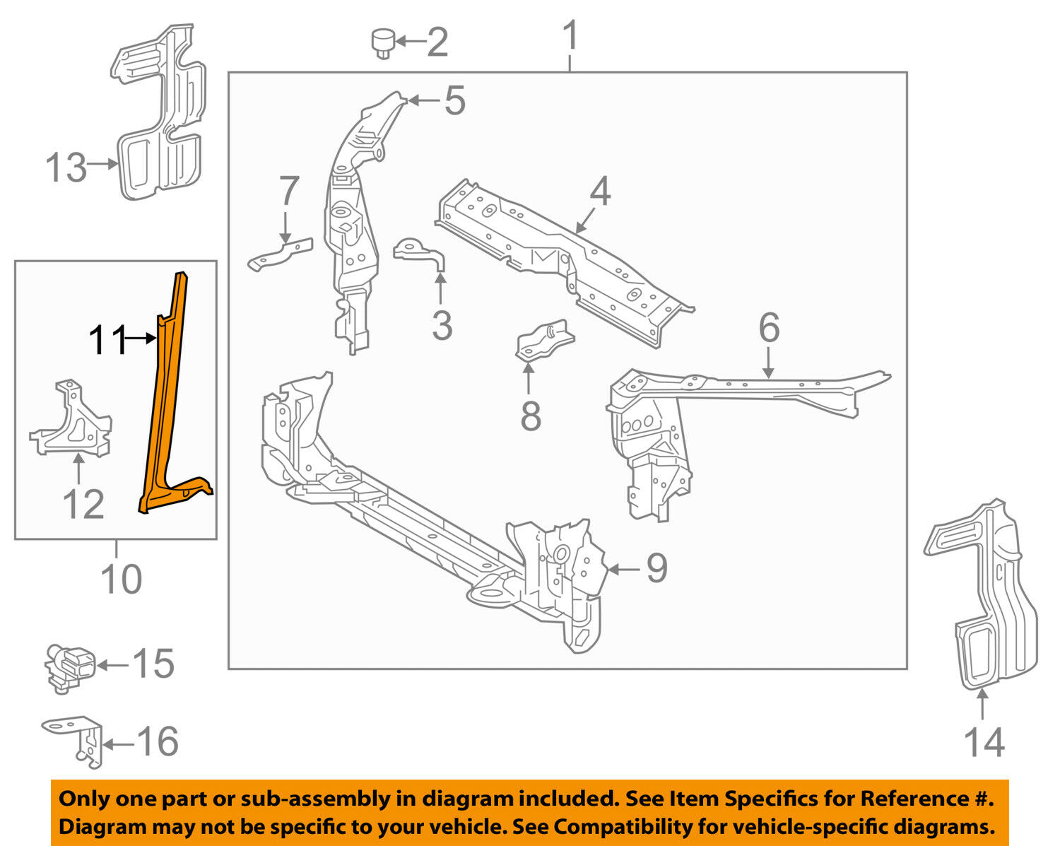 TOYOTA OEM 14-16 Corolla Radiator Core Support-Center Bracket 5321502170