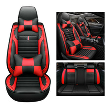 Universal Blue Car SUV Seat Cover PU Leather 5-Seats Cushion Front Rear +Pillow