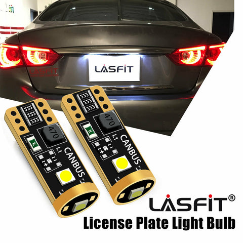 Lasfit Canbus LED License Plate Light Bulbs 168 175 194 Cool White Super Bright