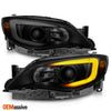 Fit 2008-2014 Impreza WRX LED DRL SWITCHBACK Black Smoke Projector Headlights