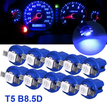 10pcs T5 B8.5D 5050 1SMD LED Dashboard Dash Gauge Interior Instrument Light Bulb