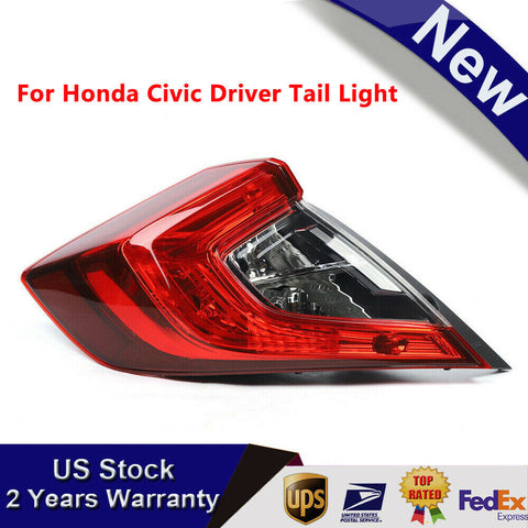 For 2016-2020 Honda Civic 4-Door Sedan Tail Light Lamp Outer Left Driver Side US