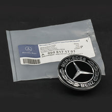 57mm Black Hood Flat Laurel Wreath Front Car Logo Emblem For Mercedes Benz