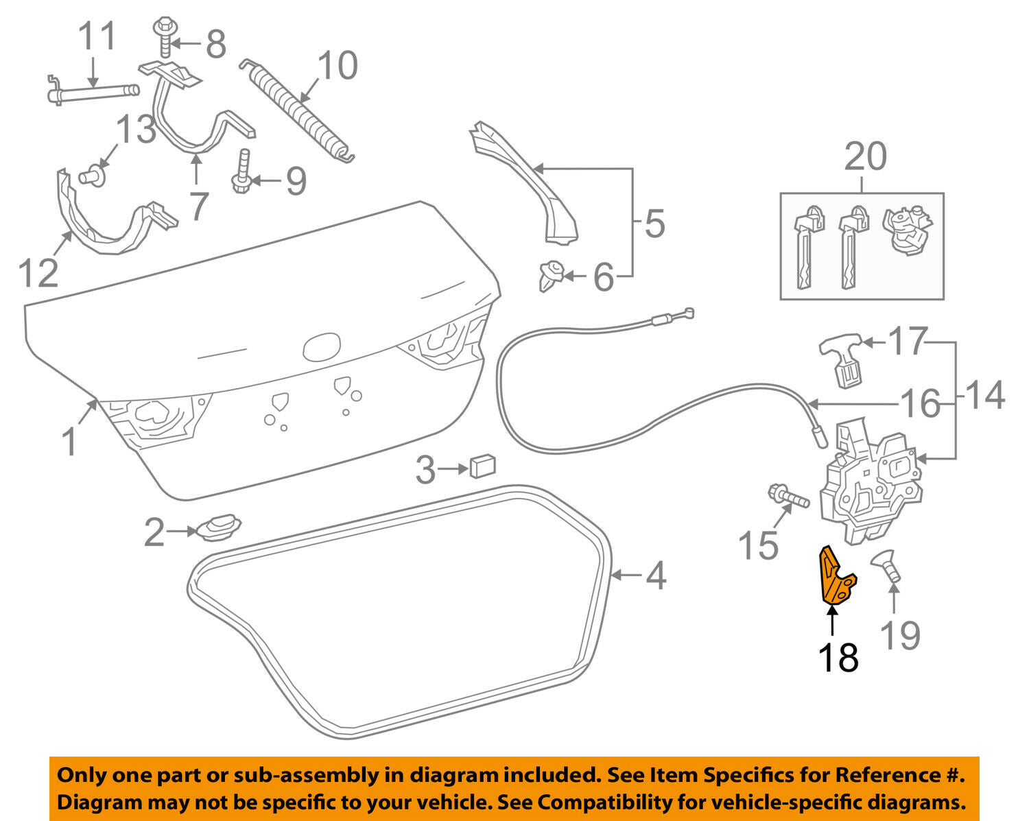 TOYOTA OEM 2018 Camry Trunk Lid-Striker 6462133030