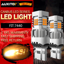 Amber 7440 Anti Hyper Flash LED Turn Signal Parking Light Bulbs Extreme Bright