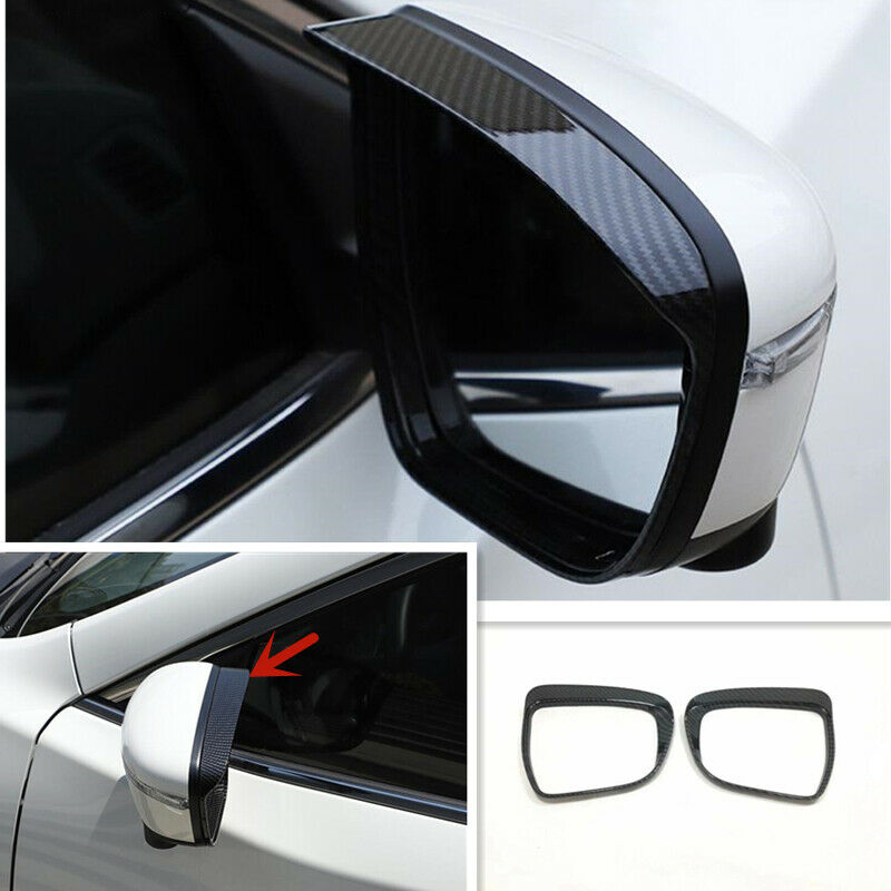 Carbon Fiber Style Side Rearview Mirror Rain Eyebrow for NISSAN ROGUE 2014- 2020