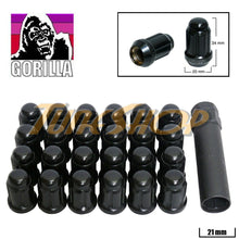 24 GORILLA SPLINE TUNER LOCK LUG NUT 12X1.25 1.25 ACORN WHEEL RIM BLACK CLOSE N