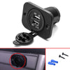 3.1A Dual USB Port Charger Socket Outlet 12V LED for Motorcycle Car Universal