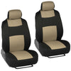 Beige & Black Car Seat Covers for Auto Set 5 Headrests Split Option Bench