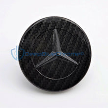 Mercedes C E S Black Carbon Fiber Flat Hood Star Emblem Badge & Bracket C63 W204