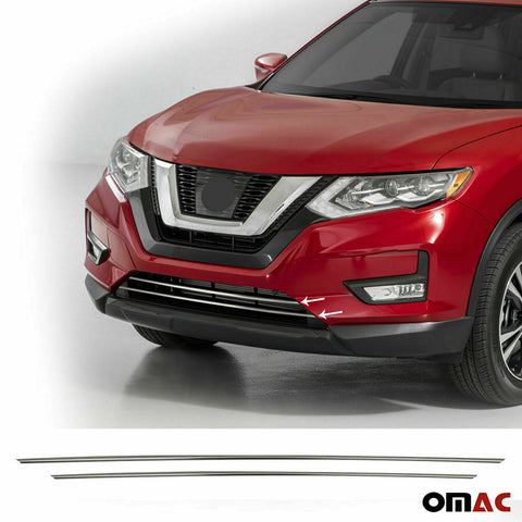 Chrome Front Grill Lower Trim S. Steel 2 Pcs.For Nissan Rogue Sport 2017-2020