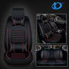 5Seats Car Seat Cover Full Front+Rear Cushion Size L Deluxe PU leather W/Pillow