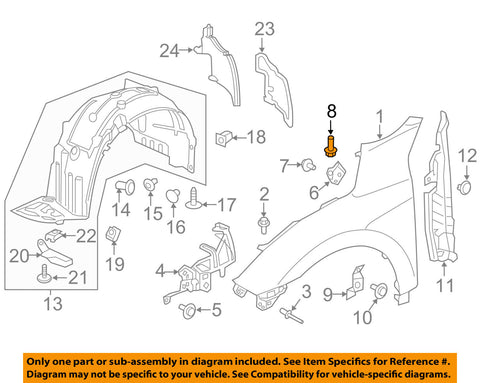 HONDA OEM 16-17 Civic Fender-Upper Bracket Rivet 90853SZTG01