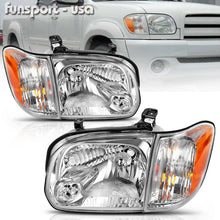 for 2005 2006 Toyota Tundra 05-07 Sequoia Chrome Headlights Headlamps Left+Right