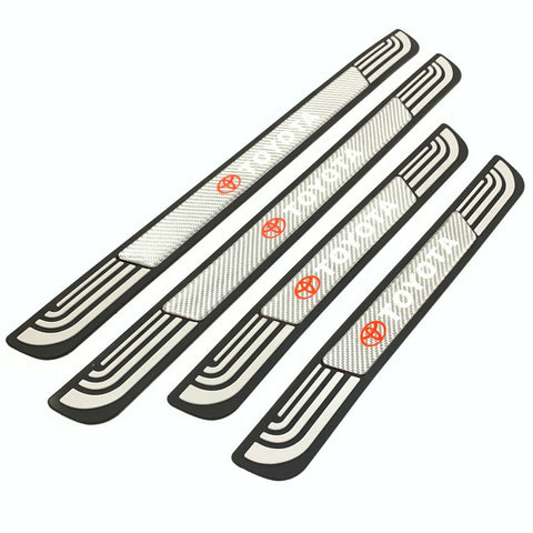 4PCS Silver Rubber Car Door Scuff Sill Cover Panel Step Protector For Toyota